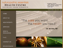 Tablet Screenshot of naturopathicessentials.com